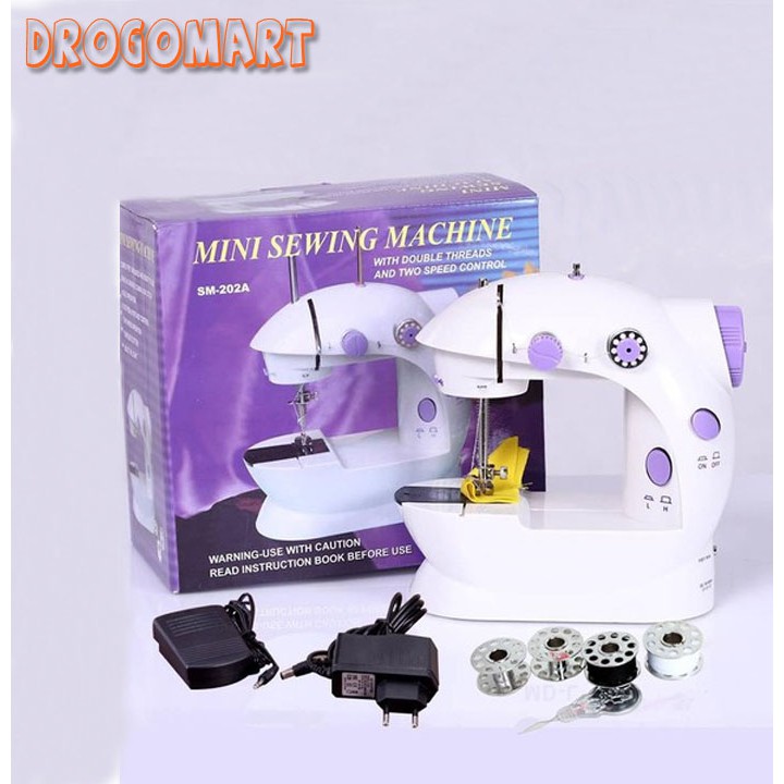 Máy Khâu Mini Gia Đình CMD-202A Tiện Dụng - Máy May Để Bàn + TẶNG KÈM HỘP KIM CHỈ 55 MÓN