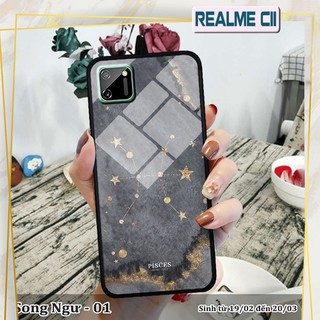 Ốp lưng kính 3D Realme C11 cung hoàng đạo