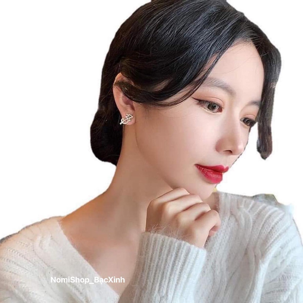 Bông tai số 357 mới chất liệu bạc ta độc đáo mới lạ Mainomi Shop Bạc Xinh