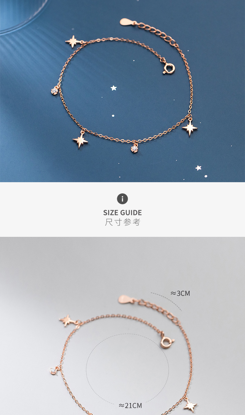 Lắc Chân Mạ Bạc 925 Hình Ngôi Sao Đơn Giản Phong Cách Hàn Quốc | BigBuy360 - bigbuy360.vn