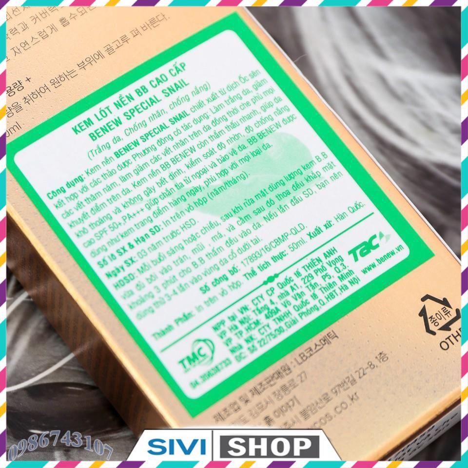 Kem nền BB siêu mịn lâu trôi dưỡng trắng Special Snail Benew Hàn Quốc