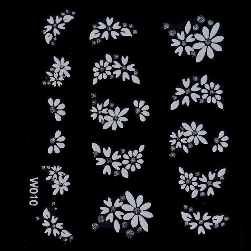 Set 30 Tấm Hình Dán Hoa 3D Trang Trí Móng Tay