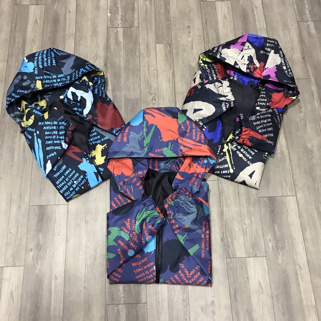 (Loại dày ) Áo khoác dù 3D ngoại màu phối.