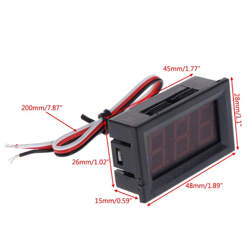 Vôn kế điện tử 3 dây Dc 0-100v 0.56in tiện lợi