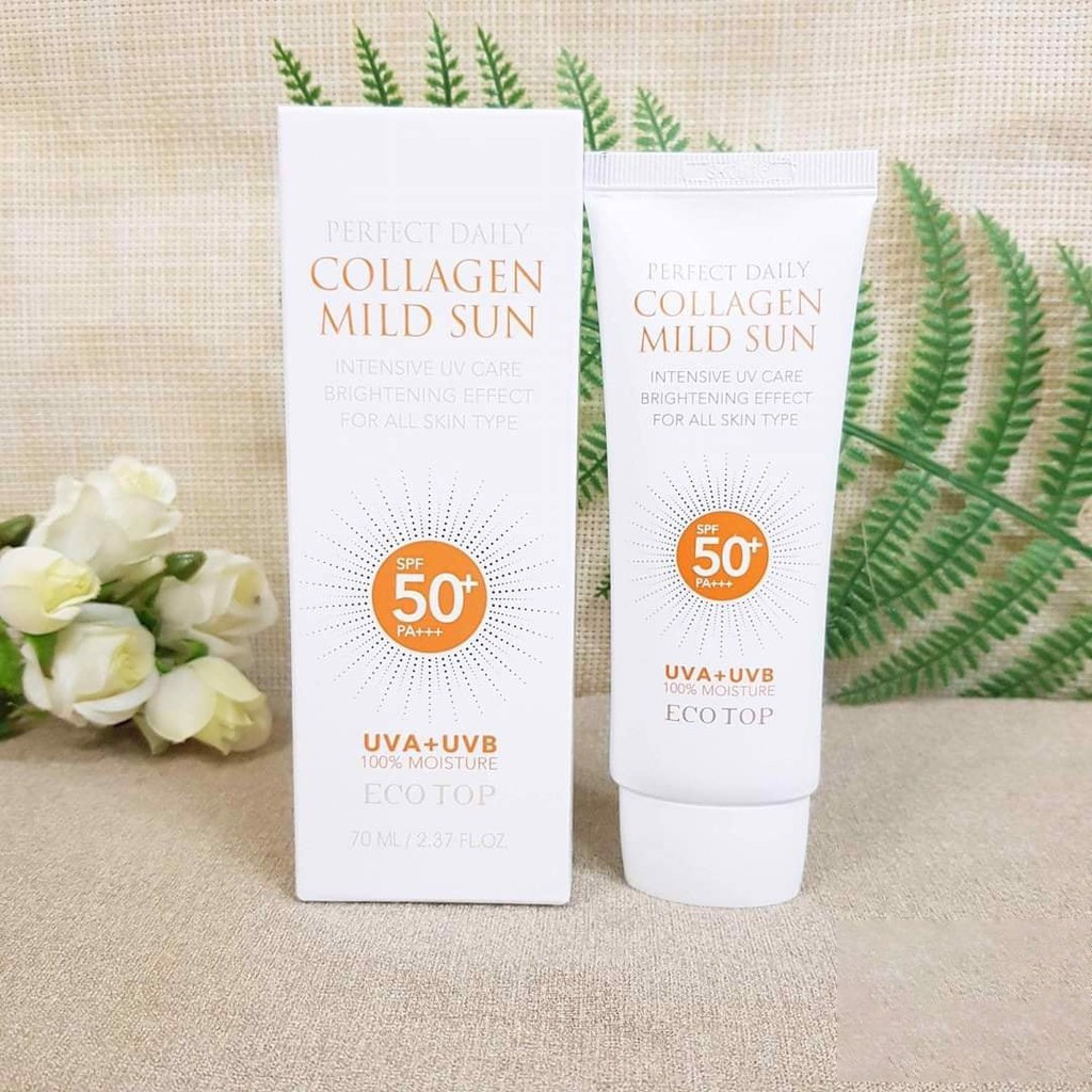 Kem Chống Nắng EcoTop Perfect Daily Collagen Mild Sun SPF50+ PA++ (70ml)