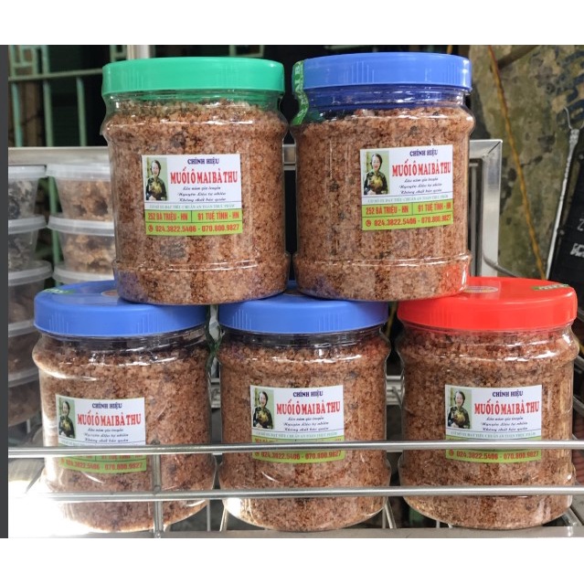 Hộp to đầy full muối ômai chính hiệu Bà Thu, chấm hoa quả siêu ngon, đặc sản Hà Nội
