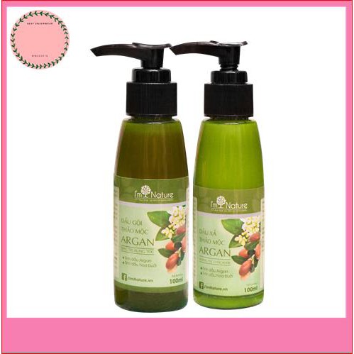 Bộ Dầu gội & Dầu xả thảo mộc Argan I'm Nature 200ml - Giải pháp ngăn ngừa rụng tóc