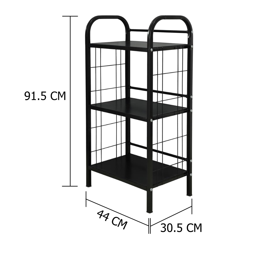 HomeBase STACKO Kệ 3 tầng bằng thép AMAS Thái Lan W44xH91.5xD30.5cm màu đen