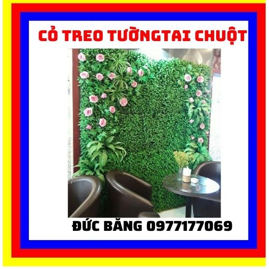 Cỏ nhân tạo treo tường tai chuột  trang trí  kích thước  rông  40* dài 60 /tấm