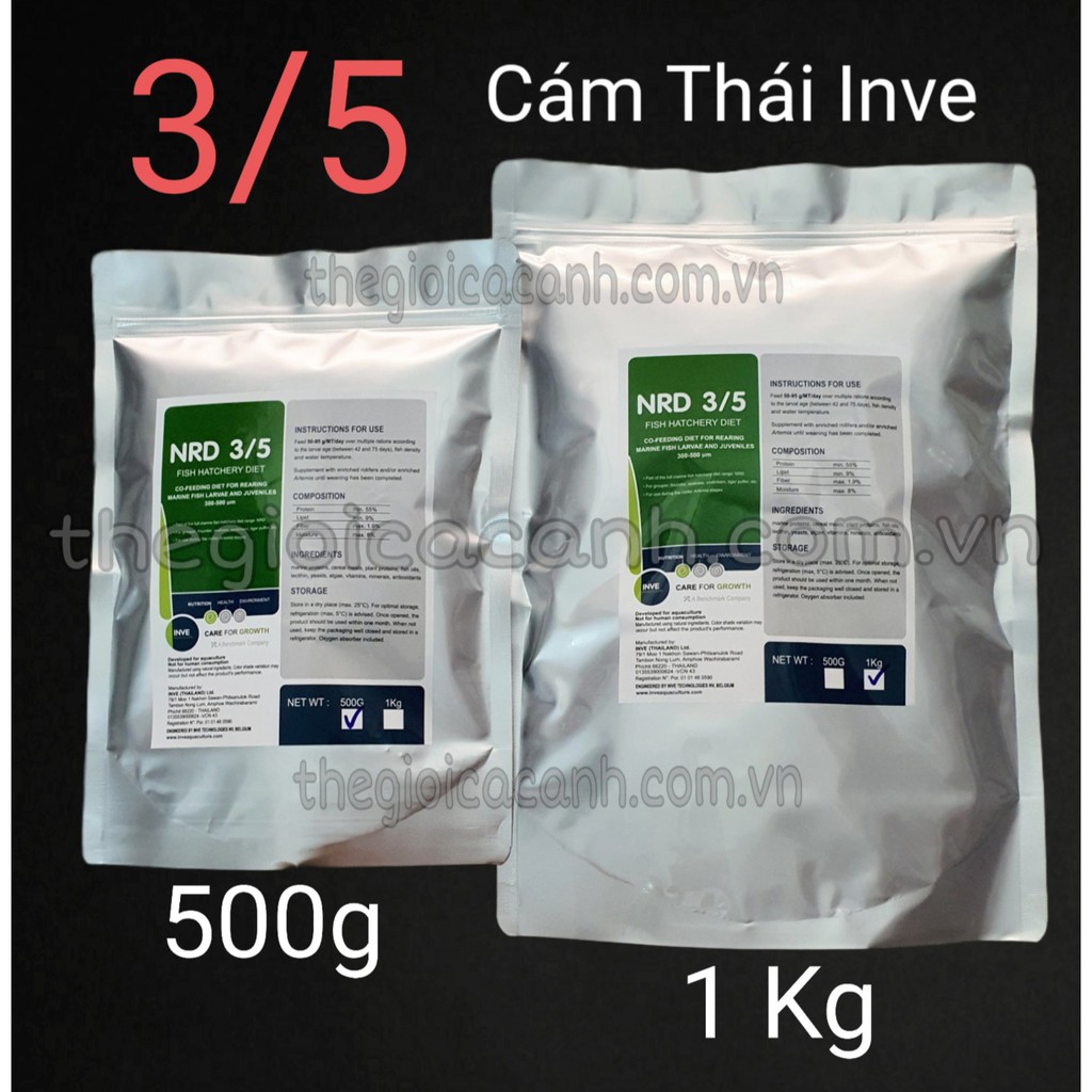 [Mã PET50 giảm 10% - tối đa 50K đơn 250K] Cám Thái Inve 3/5 5/8 bao 500gram 1kg - thức ăn cá 7 màu, cá cảnh, thủy sinh