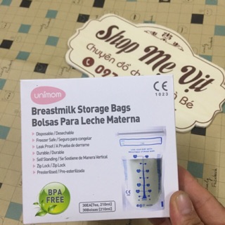 TÚI TRỮ SỮA UNIMOM TIÊU CHUẨN STANDARD KHÔNG CÓ BPA 210ML (30 TÚI/HỘP) - UM870169