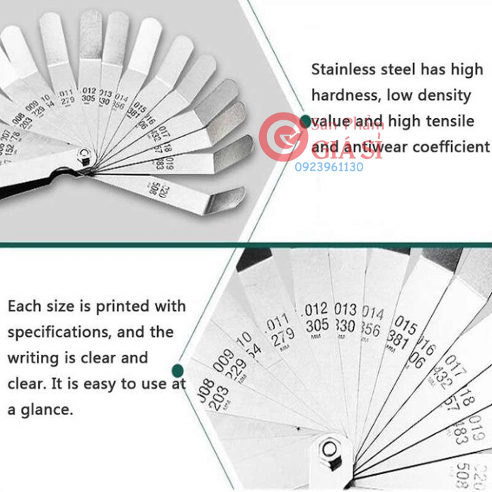 Thước đo vết nứt  Thước căn lá inox 0.127-0.508mm - thước lá đo khe nứt bằng vật liệu thép không gỉ ❤️freeship❤️