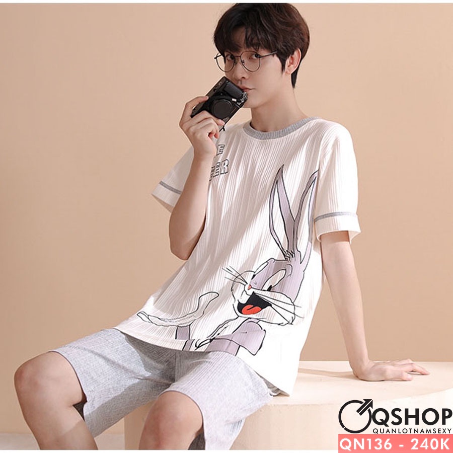 Bộ đồ ngủ nam thun cotton QSHOP QN134 - QN135 - QN136