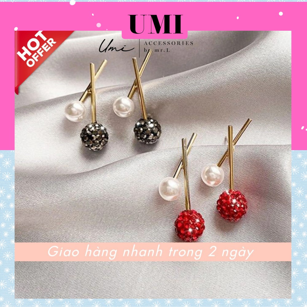 Bông Tai Khuyên Tai Đính Đá Thiết Kế Độc Đáo UMI E464