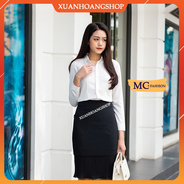Áo Sơ Mi Trắng Nữ Kiểu Công Sở Đẹp Mc Fashion, Dài Tay, Size Đủ, Chất Liệu Vải Co Giãn, Mát, A0074, A636 | BigBuy360 - bigbuy360.vn