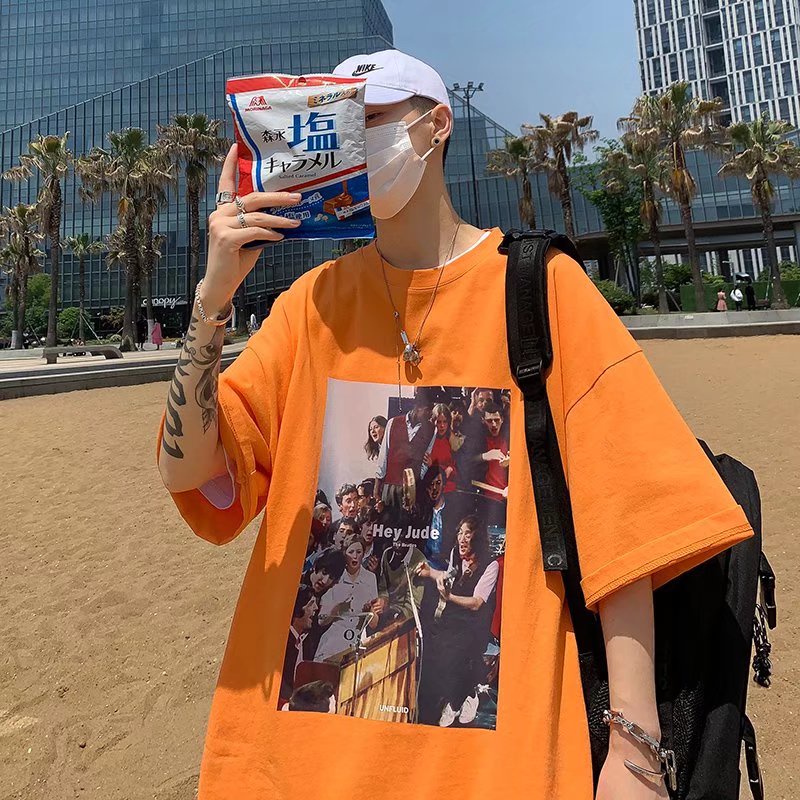 Áo Thun Tay Ngắn Dáng Rộng In Chữ Phong Cách Hip Hop Thời Trang Mùa Hè Cho Nam Giới Có size M-5XL