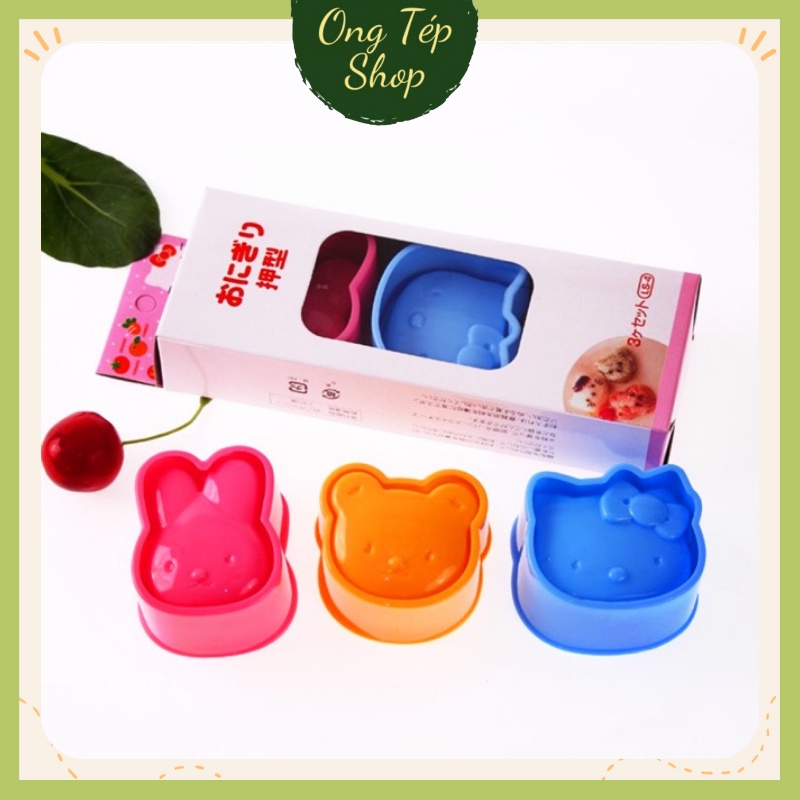 Set 3 khuôn làm cơm bento cho bé ăn dặm