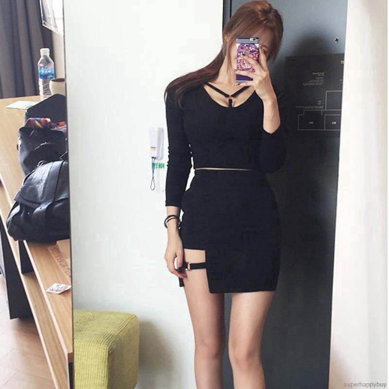 Chân váy đen lưng cao thiết kế độc đáo cho phái nữ