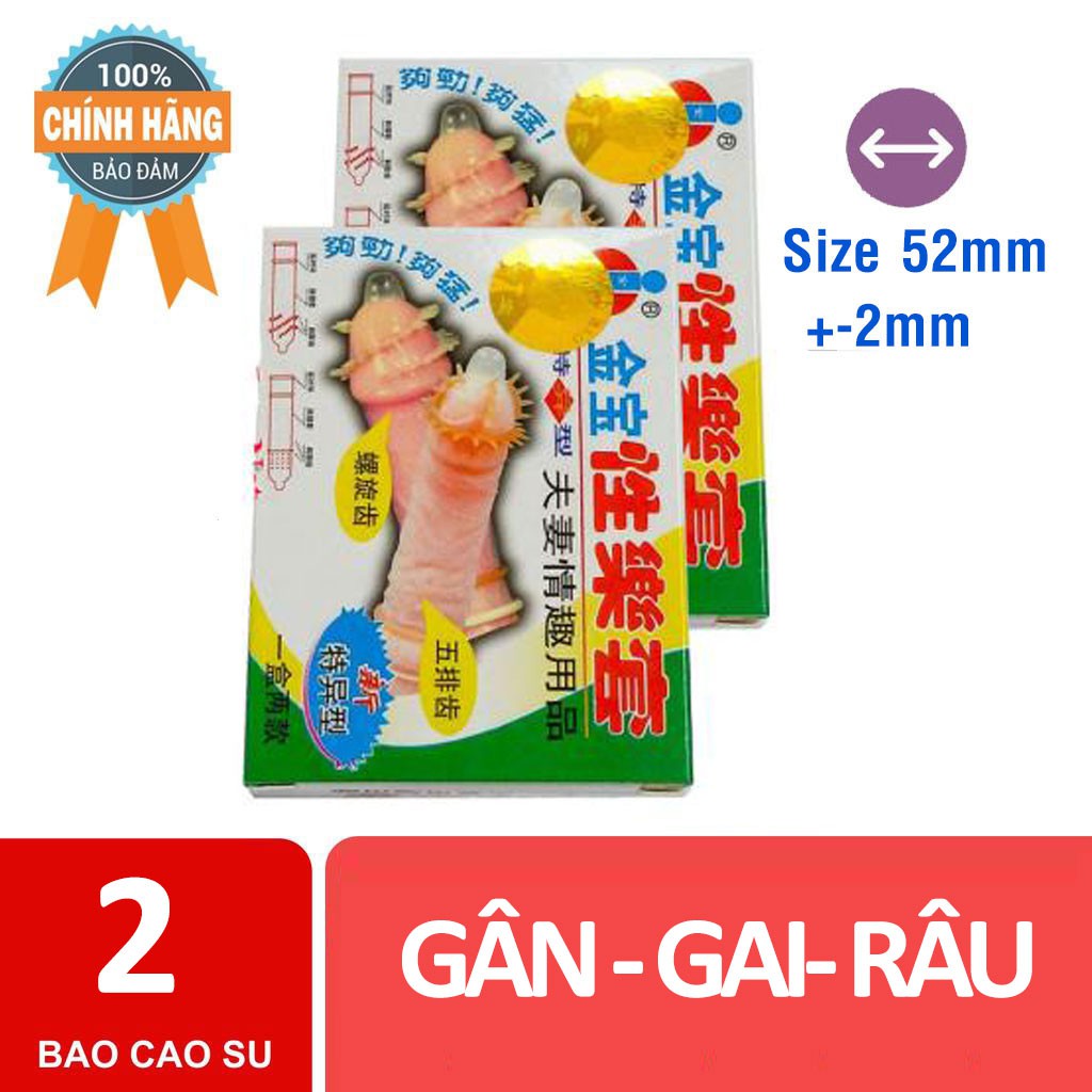 Bao Cao Su Gai Râu Lớn Gold Gai Hộp 2 Cái