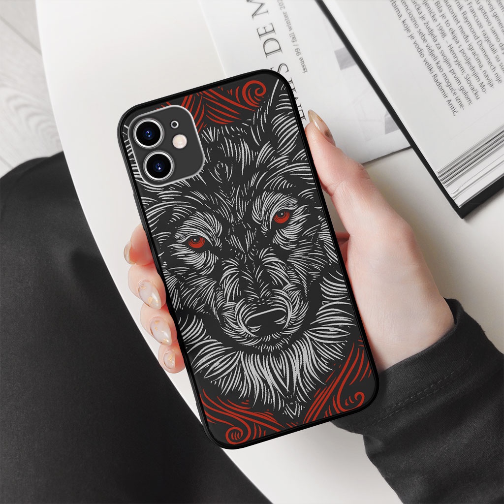 Ốp Lưng iphone sói xám mắt đỏ thấy ghê chống sốc loài xin ECOMEX dòng 6 7 8 Plus 11 12 13 mini Pro Max X Xr MYS20220523