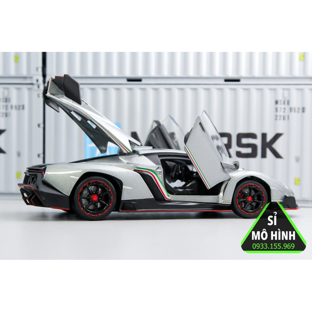 Mô hình xe Lamborghini Veneno 1:24 Xám