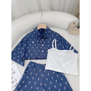 (SHOP nàng béo BIGSIZE 50kg đến 90kg )set áo sơ mi ctoptop kèm quần ngắn
