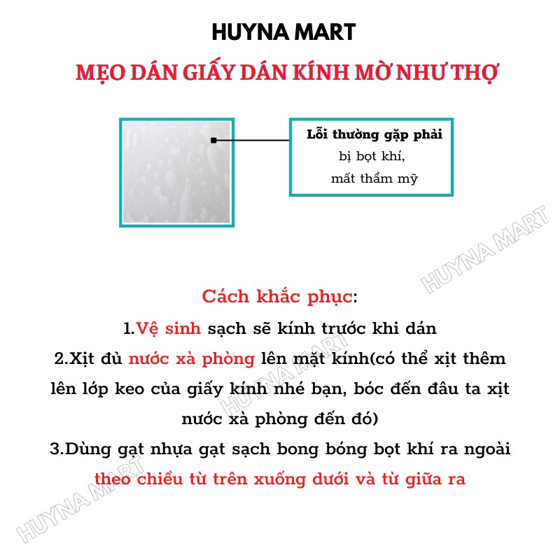 Dán Kính Mờ Chống Nắng, Cách Nhiệt, Chống Nhìn Trộm, Trang Trí Nhà Cửa Huyna Mart KT 45cmx200cm