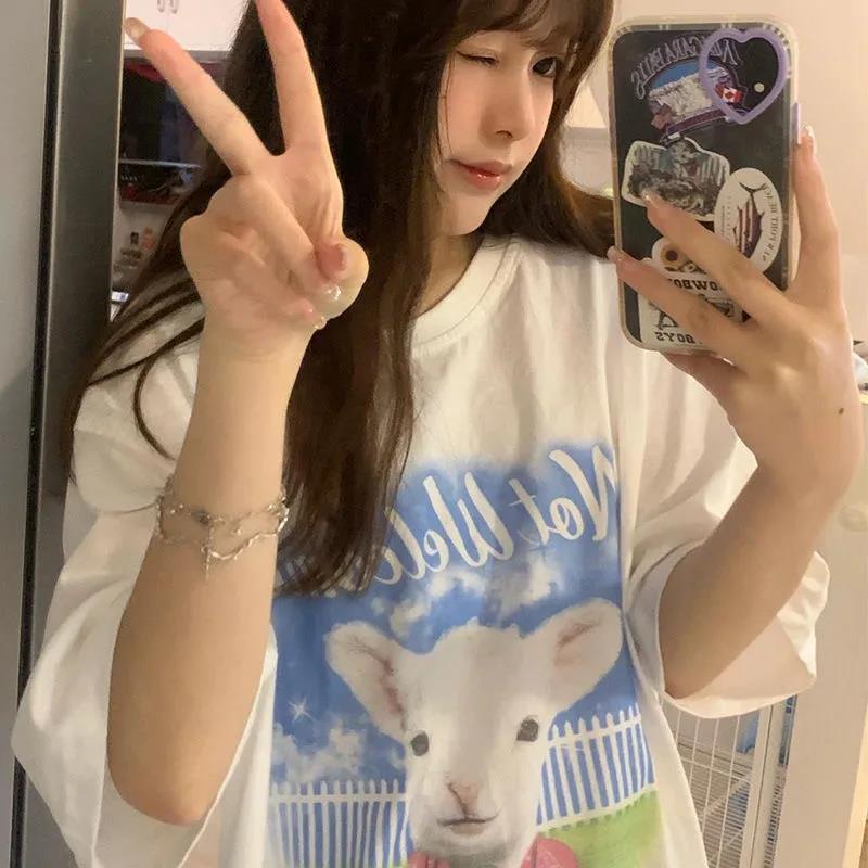 NRVP Áo Thun 100% Cotton Dáng Rộng Thời Trang Hàn Quốc Cho Nữ