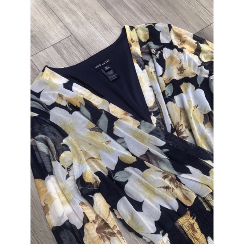 Thanh lý đầm maxi hoa vàng - size 14