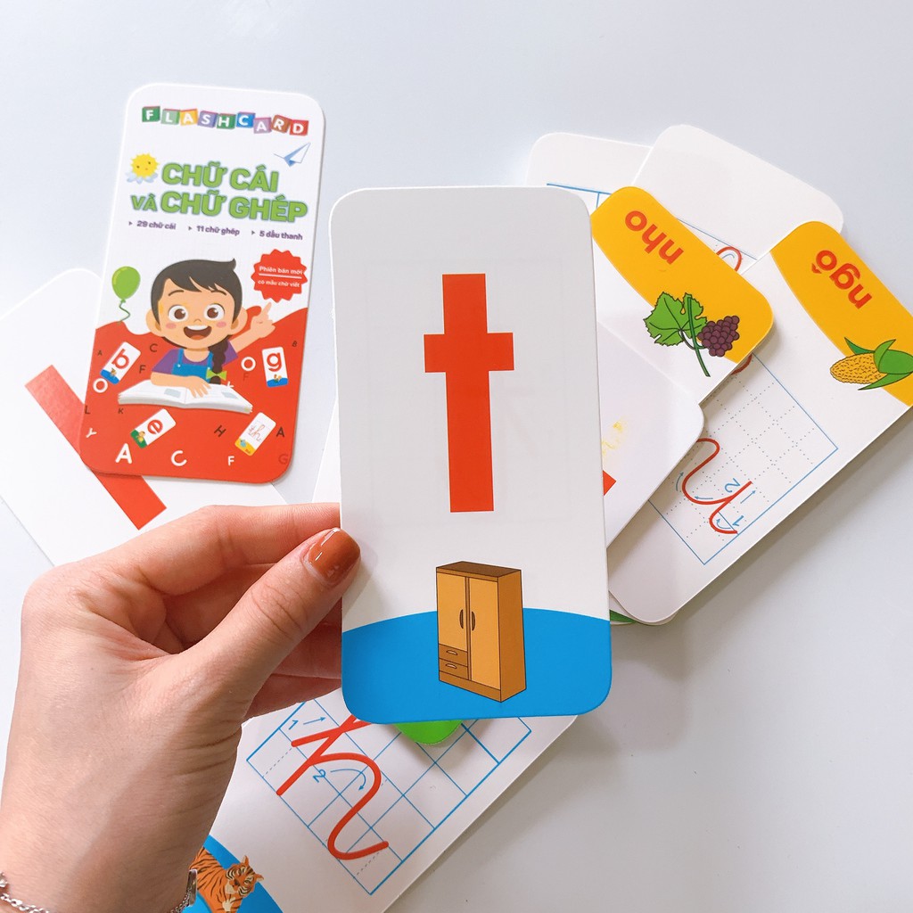 Bộ thẻ Flashcard - Bé học chữ cái (7x14cm)