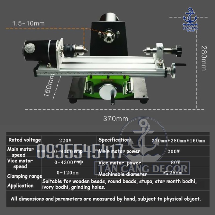 Máy Tiện Hạt Chuỗi 2 Môtơ WenWan - A180011