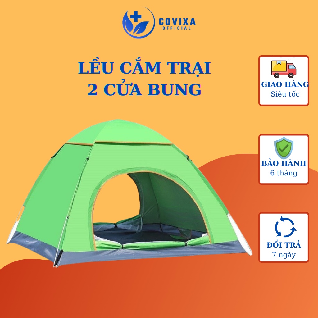 Lều cắm trại tự bung 2 người, lều dã ngoại du lịch chống thấm, chống muỗi Covixa22.official