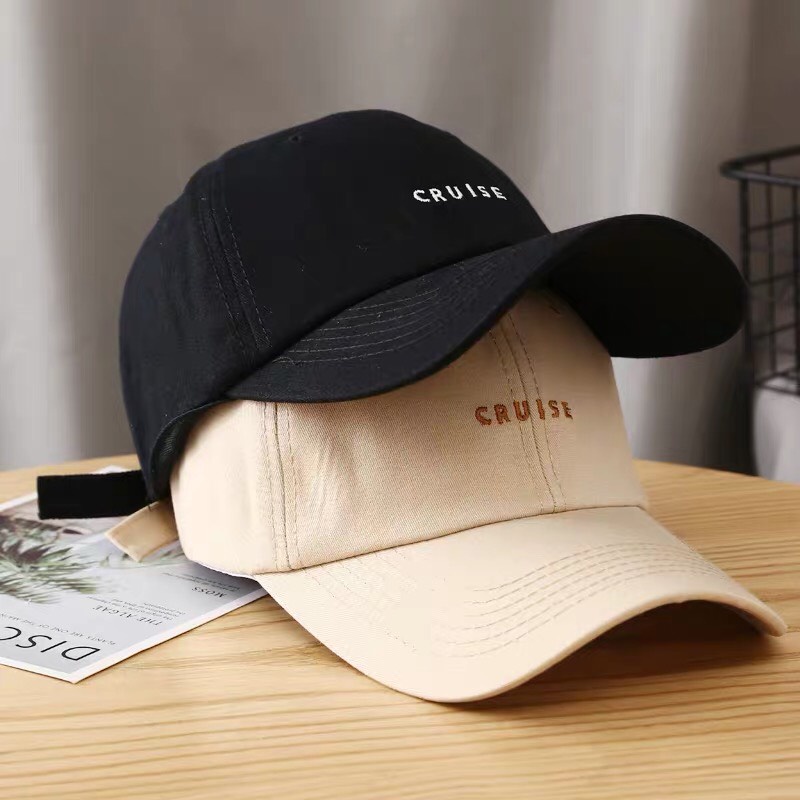 Mũ lưỡi trai - nón kết nhung thêu Love nam nữ phong cách ulzzang cá tính màu Be, Đen