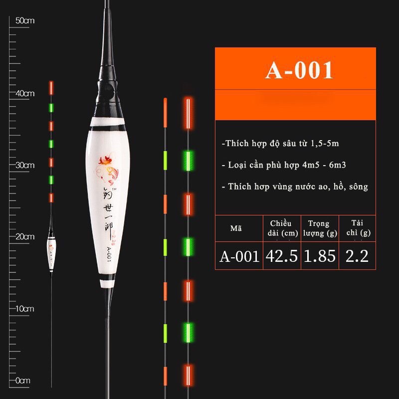 Phao Điện Câu Cá Đài Ban Đêm - tặng pin