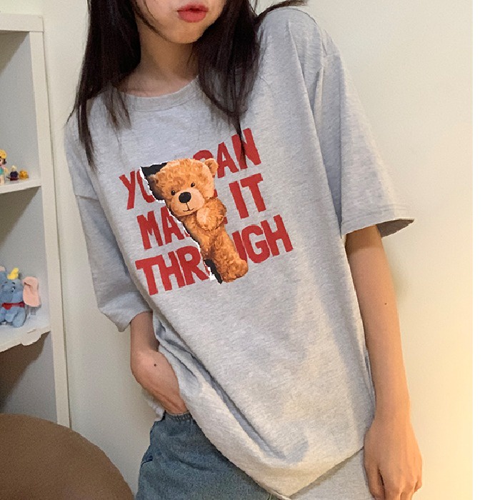 NRVP Áo Thun Mùa Hè Tay Cộc Oversize In Họa Tiết Phong Cách Hàn Quốc Cho Nam / Nữ