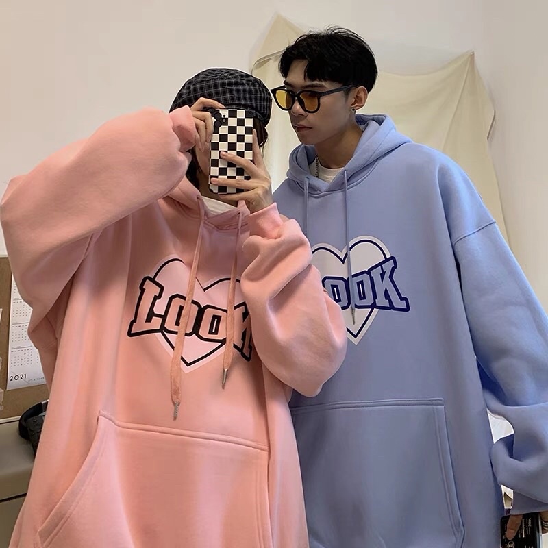 [ Rẻ vô địch ] Áo hoodie nỉ form rộng mũ hai lớp - Look