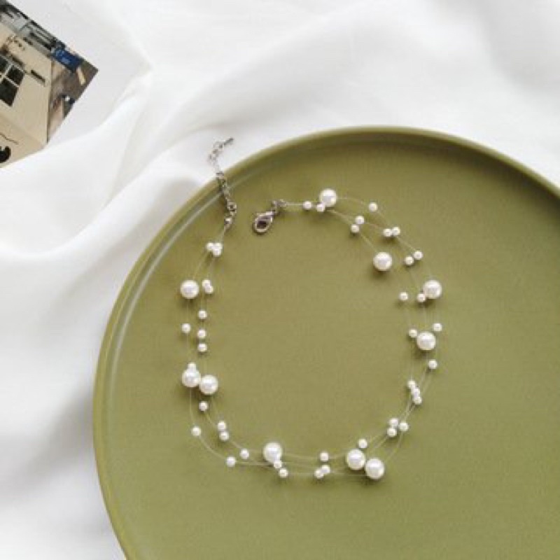 Vòng cổ Choker đính hạt ngọc nhân tạo vòng cổ đính hạt cườm phong cách Hàn Quốc sang chảnh cho nữ 2021