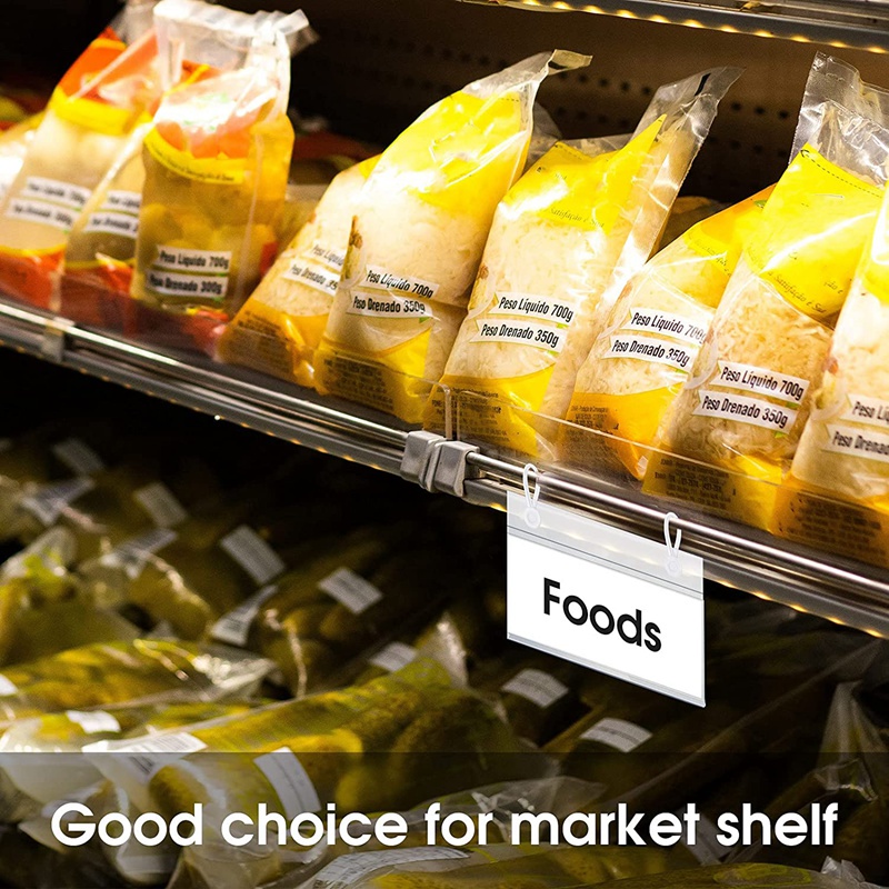 Set 60 Kẹp Nhựa Gắn Thẻ Ghi Giá Với Thiết Kế Nút Dễ Khóa Tiện Lợi Dành Cho Giỏ Hàng / Đồ Ăn Vặt