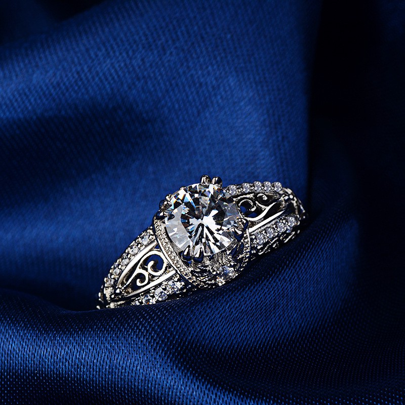 Nhẫn Aifei chất liệu bạc sterling 925 đính đá dành cho nữ R776