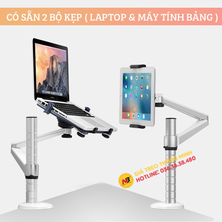 Giá Treo Đỡ Laptop 10 - 15 Inch / Máy Tính Bảng 9 - 10 Inch / Hợp Kim Nhôm Cao Cấp Model: OA 1S