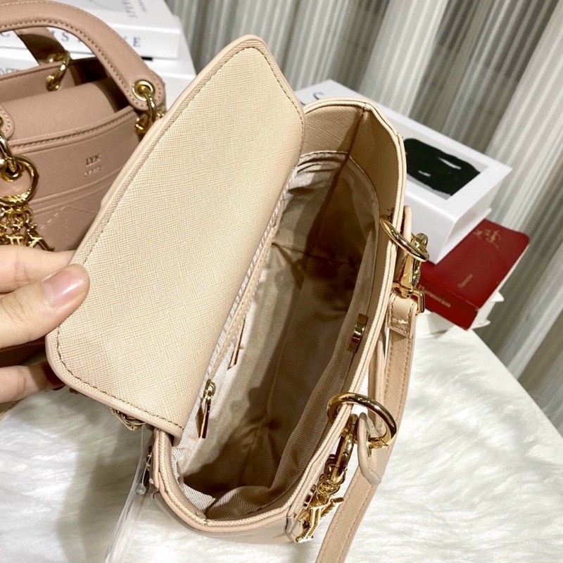 Túi L.¥.Ni everly hồng nude form công sở mini