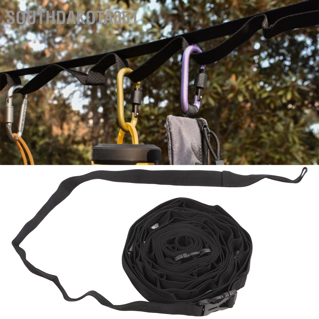 Southdakota051 Dây phơi quần áo cắm trại ngoài trờdi động có móc để câu cá Đi du lịch dã ngoại