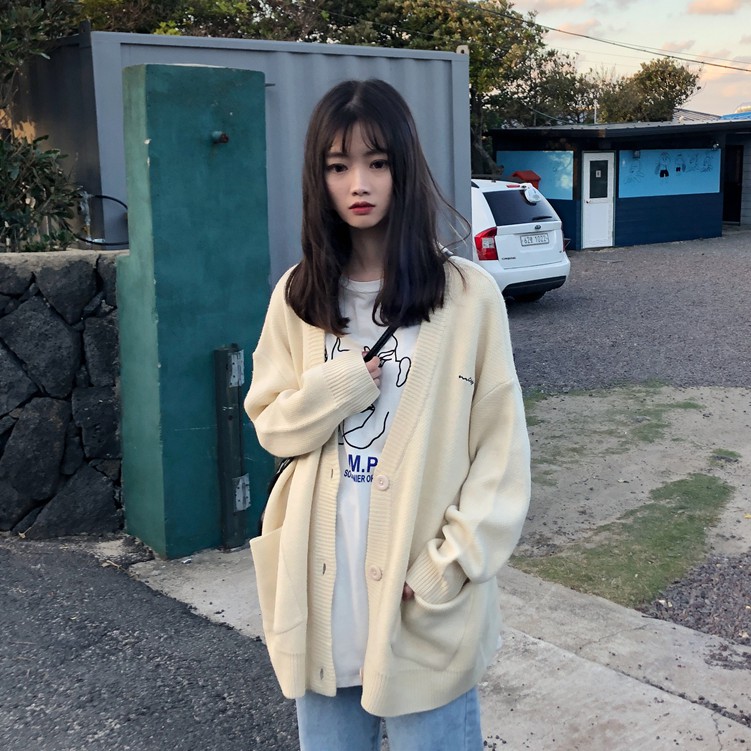 Áo Khoác Cardigan Size Lớn Thêu Họa Tiết Xinh Xắn Theo Phong Cách Hàn Quốc 2020 | BigBuy360 - bigbuy360.vn