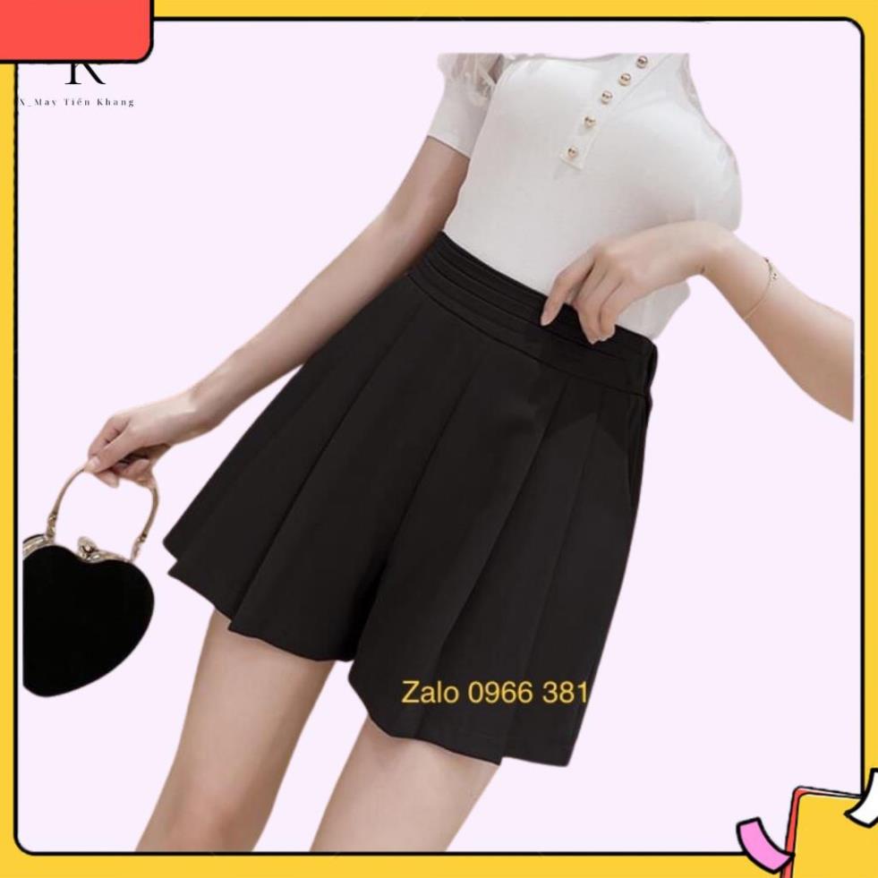 Quần short xếp ly tuyết mưa siêu xinh, Quần đùi nữ dáng váy cạp cao mã 208