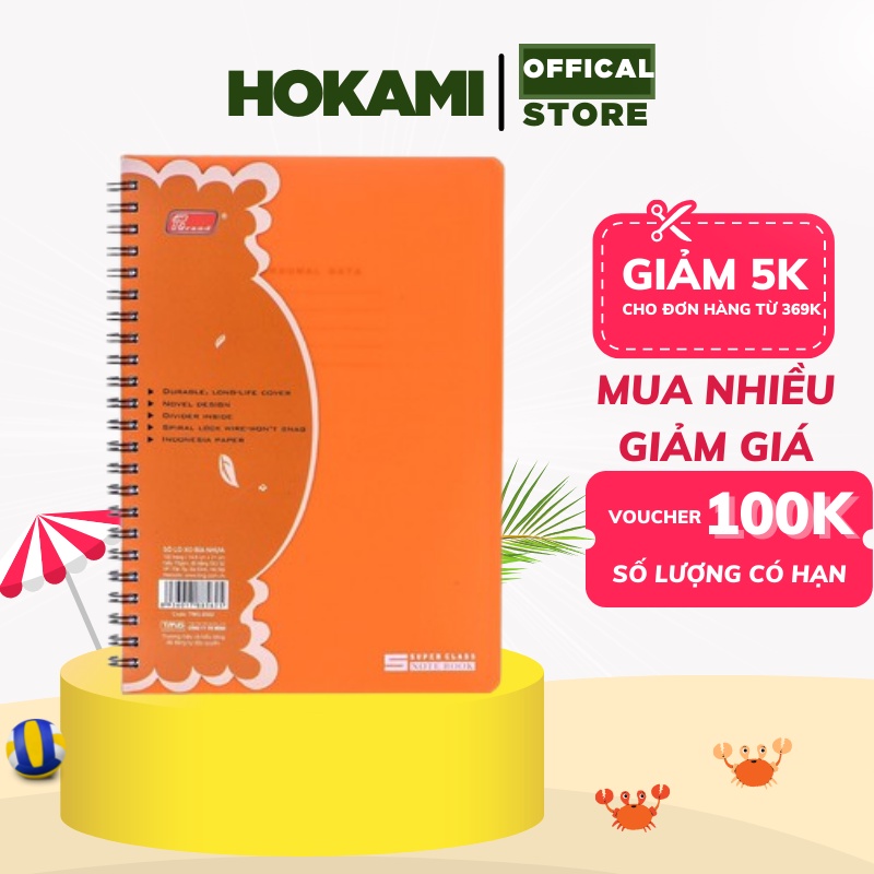 Sổ lò xo bìa nhựa PGrand A4 - A5 nhiều màu TMG-8562 - HOKAMI Store