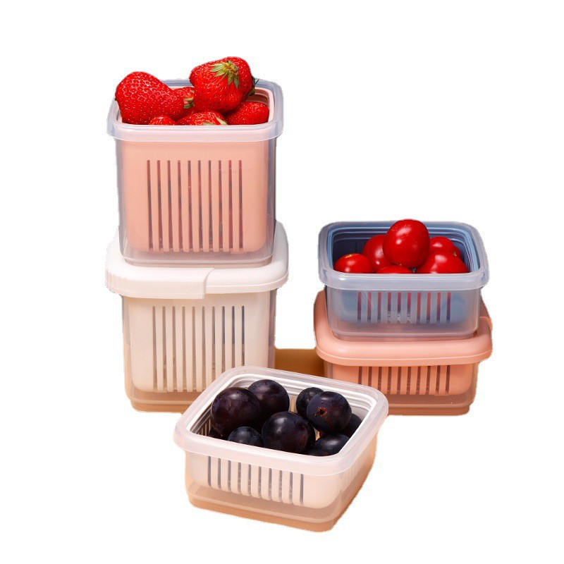 Hộp Nhựa Bảo Quản Thực Phẩm 𝐃𝐀𝐈𝐐𝐔𝐀𝐍𝐆𝐆𝐑𝐎𝐔𝐏 Hộp đựng bảo quản hành lá gừng tỏi ớt để tủ lạnh bằng nhựa cao cấp 2 lớp