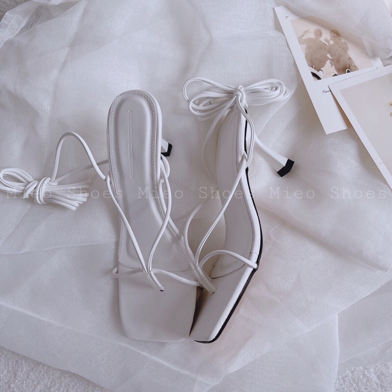 SANDAL CAO GÓT NHỌN DÂY BUỘT CAO KẸP QUAI NGANG MIEOSHOES ( G703 G704 )
