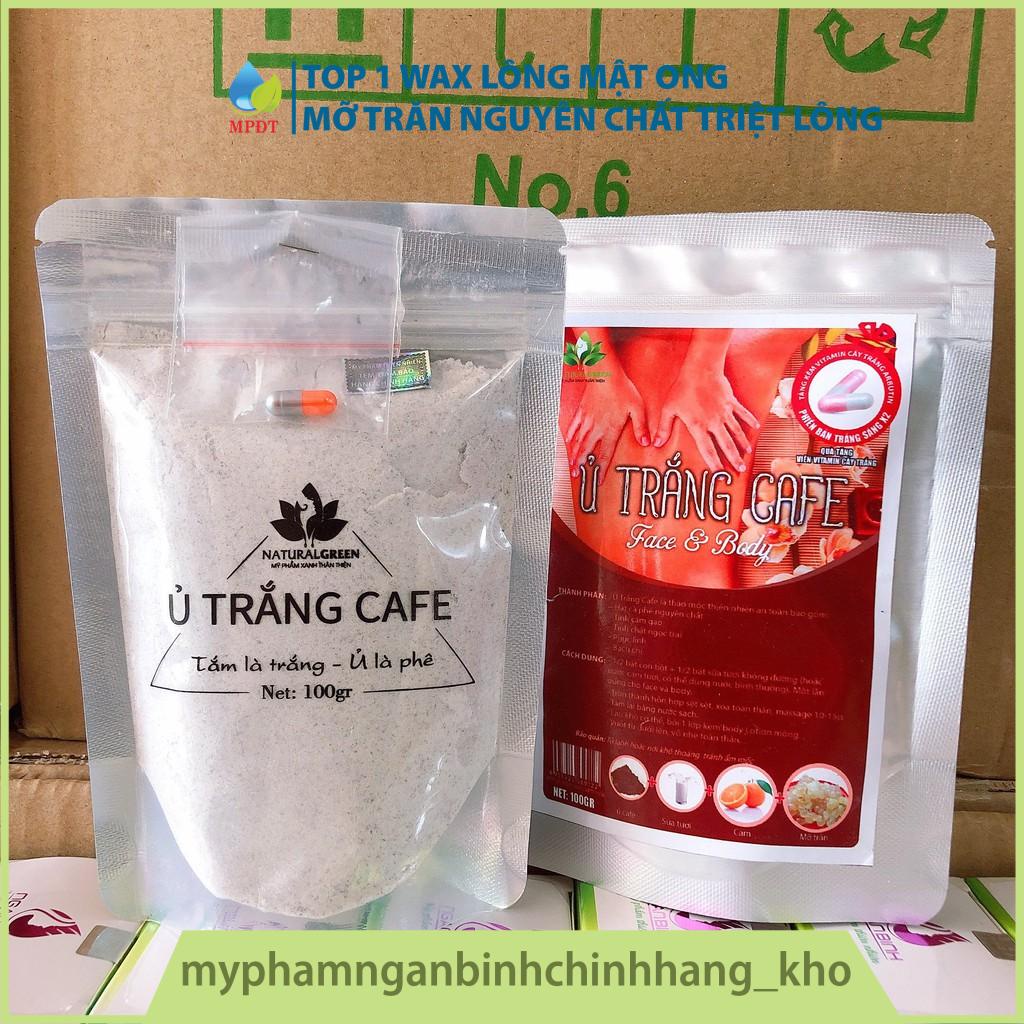 (100gr) Ủ Trắng Cafe Thảo Dược, Bột Tắm Trắng Cafe, Dùng cả Mặt + Body (Toàn thân) Trắng da, tẩy da chết, hết nám sạm da