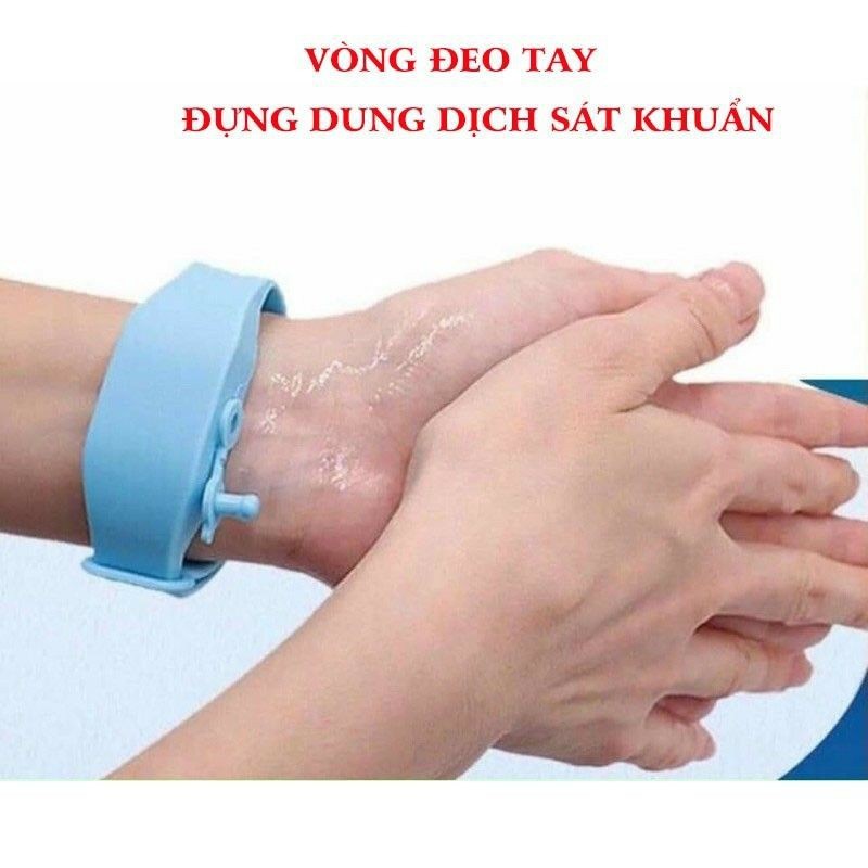 PVN31123 Vòng đeo tay silicon đựng nước rửa tay khô 10ml - Đồng hồ chống dịch T2