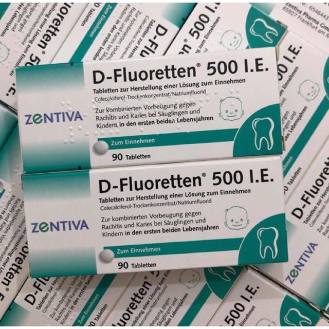 Vitamin D Fluoretten 500 I E, bổ sung D3 Fluoretten,viên D3 Flour Đức chính hãng